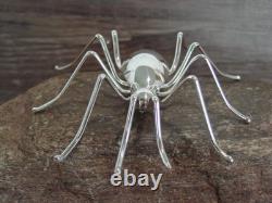 Large Native American Sterling Silver Spider Pin by Garfield
