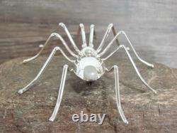 Large Native American Sterling Silver Spider Pin by Garfield