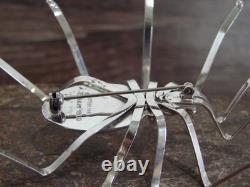 Large Native American Sterling Silver Spider Pin by Garfield
