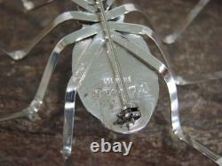 Large Native American Sterling Silver Spider Pin by Garfield