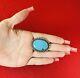 Large Native American Style Pendant 925 Sterling Silver Blue Turquoise Vtg