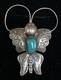 Large Navajo Sterling Silver Turquoise Butterfly Pin Pendant