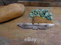 Large Navajo Sterling Thunderbird Turquoise Arrow Brooch Pin Native Old Pawn