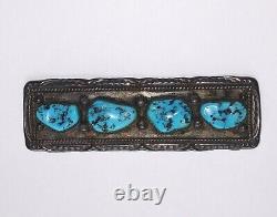 Large Old Pawn NAVAJO Peterson Johnson Sterling Silver & Turquoise Brooch/Pin
