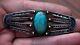 Large Very Old Pawn Navajo Handmade Sterling Silver & Turquoise Stone Brooch Pin