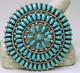 Large Vintage Navajo Sterling Silver & Petit Point Turquoise Pin Pendant