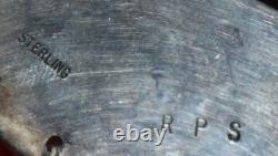 Large Vintage Navajo Platero Turquoise Sterling Dangle Feathers Brooch