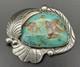 Large Vintage Navajo Sterling Silver Turquoise Pin / Brooch / Pendant Marked R