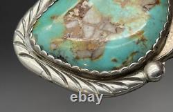 Large Vintage Navajo Sterling Silver Turquoise Pin / Brooch / Pendant Marked R