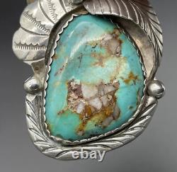 Large Vintage Navajo Sterling Silver Turquoise Pin / Brooch / Pendant Marked R