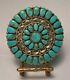 Large Vintage Sterling & Old Turquoise Pin, Pendant, Signed Jw Judy Wallace Zuni