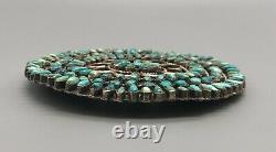 Large Vintage Turquoise Cluster Manta Pin