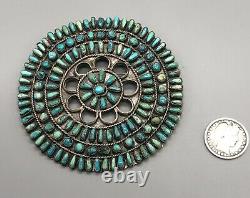 Large Vintage Turquoise Cluster Manta Pin