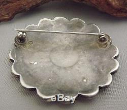 Large Vintage ZUNI Sterling Silver Multi-Stone SUNFACE with GOD'S EYE Pin / Brooch
