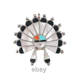 Large Vintage Zuni Indian Chief pendant/pin