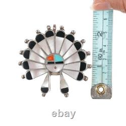 Large Vintage Zuni Indian Chief pendant/pin