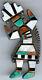 Large Vintage Zuni Indian Inlaid Coral Turquoise Rainbow Man Pin Brooch
