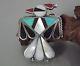 Large Vintage Zuni Thunderbird Pin / Brooch Sterling Silver Multi-color Inlay