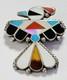Large Vtg Native American Zuni Turquoise Thunderbird Brooch Pin. #6664