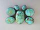 Large Bold And Heavy 44 Gram Sterling Silver And Turquoise Navajo Butterly Pin