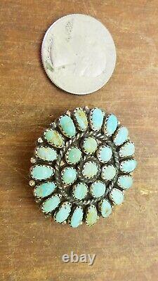 Larry Moses Begay LMB Native Navajo Sterling Turquoise Brooch Pin Pendant