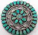 Larry Moses Begay Lmb Native Sterling Turquoise Brooch Pin Pendant Navaho