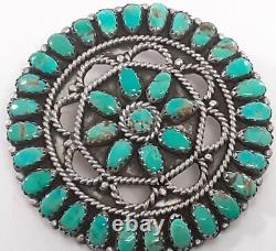 Larry Moses Begay LMB Native Sterling Turquoise Brooch Pin Pendant Navaho