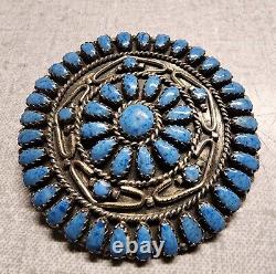 Larry Moses Begay LMB Stamped Denim Lapis Petit Point Brooch