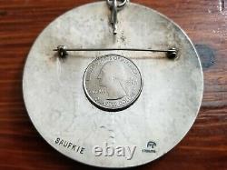 Lawrence Saufkie Hopi Cornstalk Sterling Silver Pin Brooch Necklace Pendant 63 G