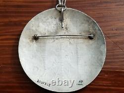 Lawrence Saufkie Hopi Cornstalk Sterling Silver Pin Brooch Necklace Pendant 63 G