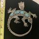Lee Charley Navajo Hand Stamped Lizard Pin/pendant Sterling Silver Morenci