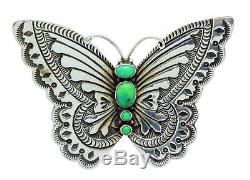 Lee Charley, Pin, Pendant, Butterfly, Gaspiete, Silver, Navajo Made, 2