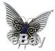 Lee Charley, Pin, Pendant, Butterfly, Lapis, Silver, Navajo Handmade, 2.75 in
