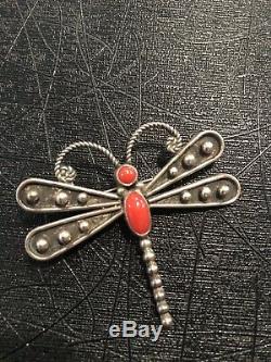 Lee Charley, Pin, Pendant, Dragonfly, Navajo Handmade Sterling Silver