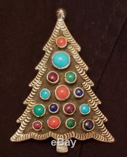 Lee Charley Sterling Christmas Tree Pin Pendant
