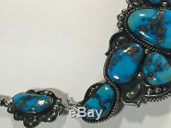 Legendary John Hartman Sterling Silver & Morenci Turquoise Pin Pendant Necklace