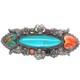 Leland Yazzie Navajo Sterling Silver Turquoise Spiny Oyster Hearts Pin/brooch