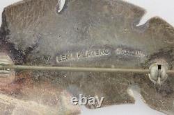 Lena Platero Vintage Navajo 925 Sterling Silver Textured Feather Brooch Pin