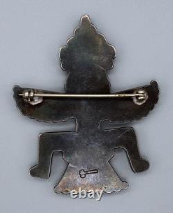 Little Joe Begay Ca. 1940's Navajo Silver Knifewing Pin CG Wallace
