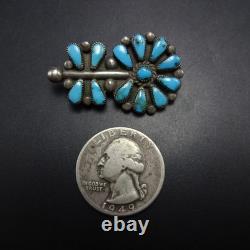 Lovely Vintage ZUNI Sterling Silver BLUE TURQUOISE Cluster FLOWER PIN/BROOCH