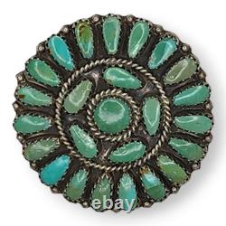Lura Moses Begay Navajo Green turquoise Petit Point Pendant Brooch
