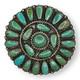 Lura Moses Begay Navajo Green Turquoise Petit Point Pendant Brooch