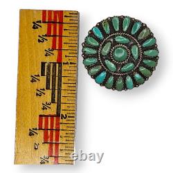 Lura Moses Begay Navajo Green turquoise Petit Point Pendant Brooch