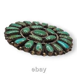 Lura Moses Begay Navajo Green turquoise Petit Point Pendant Brooch