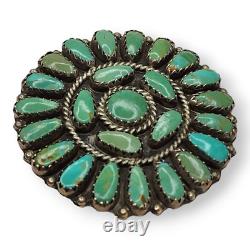 Lura Moses Begay Navajo Green turquoise Petit Point Pendant Brooch