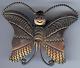 M. Benally Vintage Navajo Indian Sterling Silver Happy Butterfly Pin Brooch