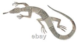 MASSIVE 5 Navajo Sterling Silver Hand Made Lizard Brooch Pin