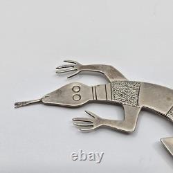MASSIVE 5 Navajo Sterling Silver Hand Made Lizard Brooch Pin