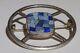 Mosaic Lapis Turquoise Inlay Pin Sterling Silver Brooch Signed Mw49 Estate