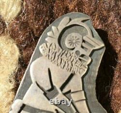 Magnificent Vintage Hopi Sterling Silver Overlay Kachina Pin Native American